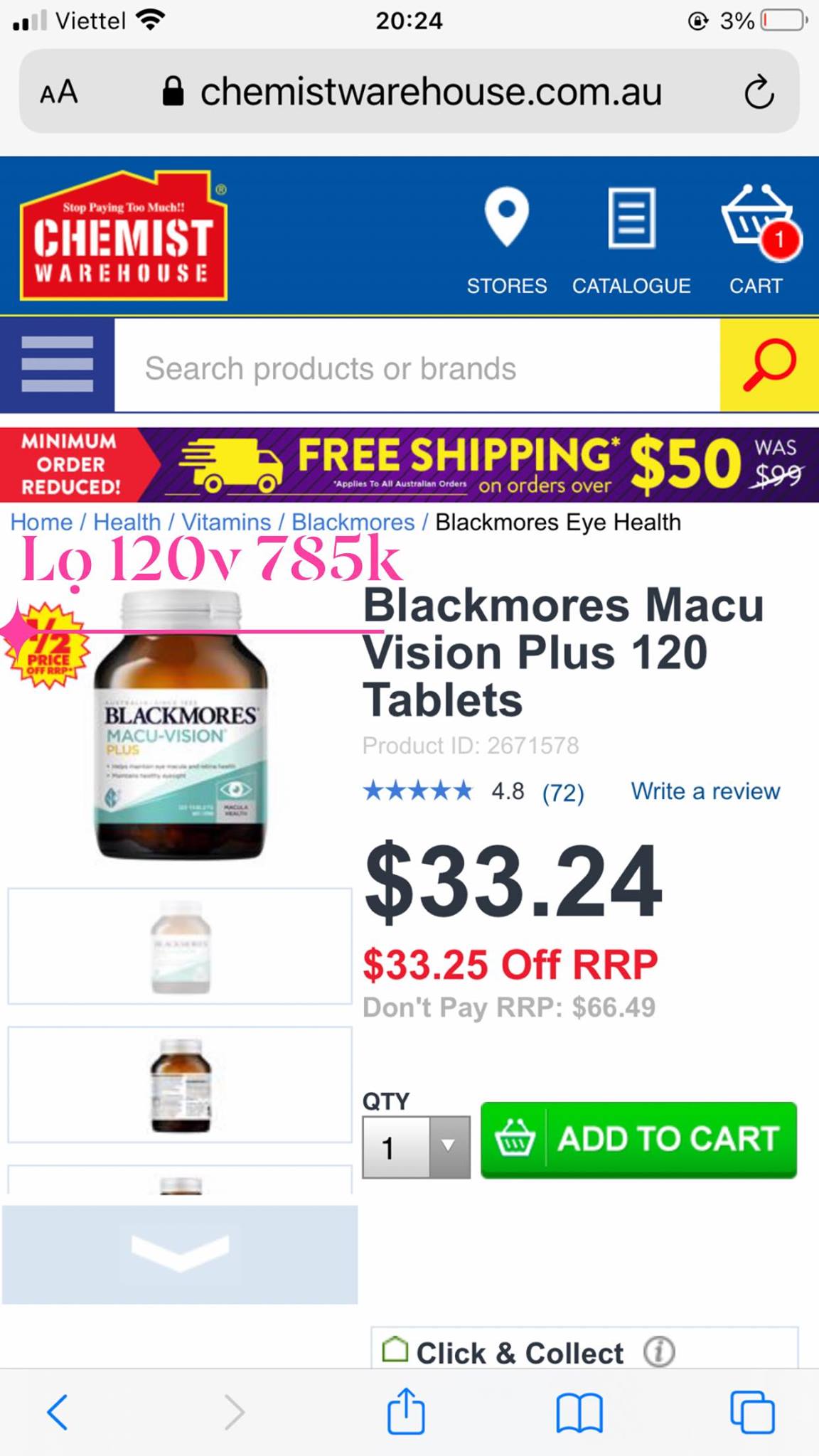 Bổ mắt Macu Vision Plus 120V (mẫu mới) - Bổ mắt Blackmores