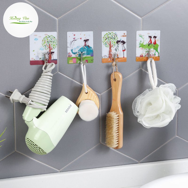 [HCM][Combo 20] Móc treo đồ dán tường họa tiết 3D siêu cute bám dính tốt - KT 8.5x8cm