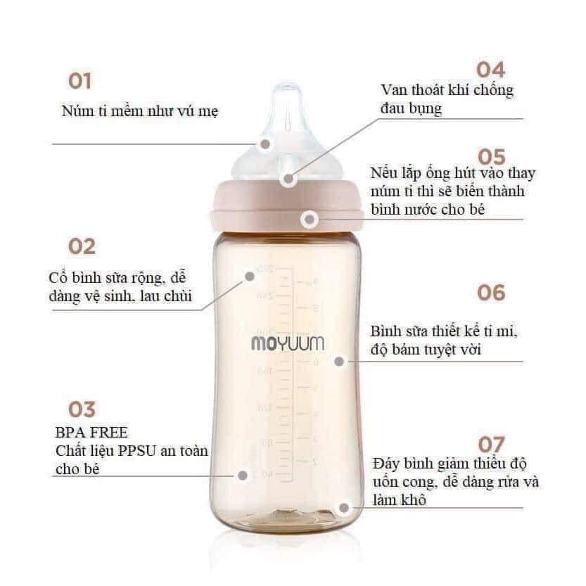 {Chính Hãng} - Bình sữa Moyuum 270ml Hàn Quốc