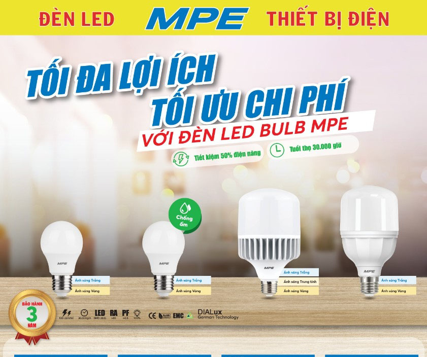 ĐÈN LED BULB 5W MPE LBD-5