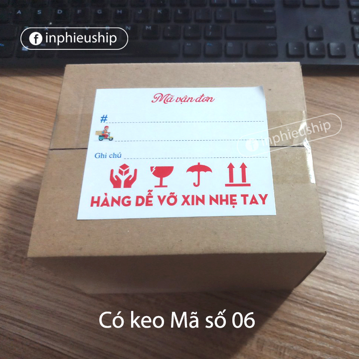 Phiếu ghi mã vận đơn có keo 100 tờ (MS06)