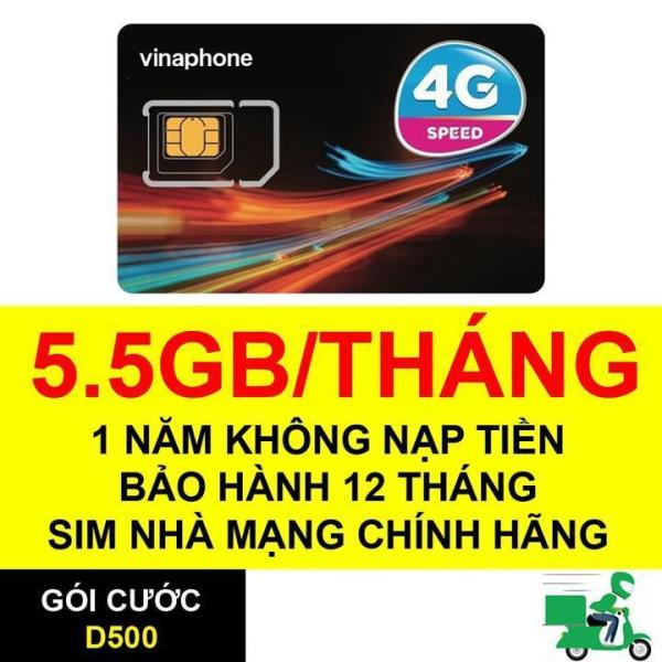SIM 4G Vinaphone D500 Vina TRỌN GÓI 1 NĂM -  Tặng 5GB/Tháng  - BẢO HÀNH 1 ĐỔI 1