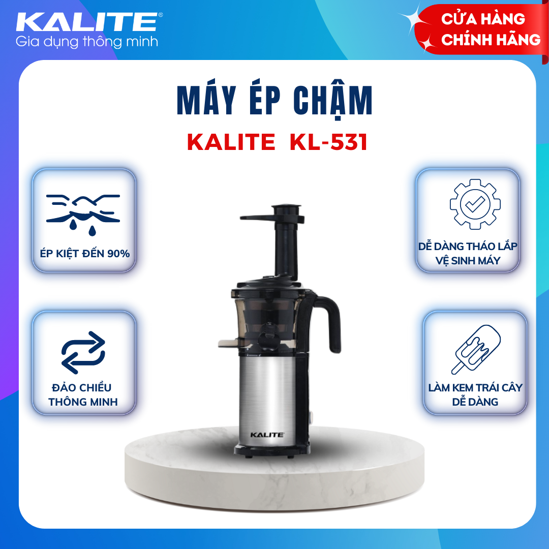Máy ép chậm kalite kl 531 máy ép trái cây mini kalite kl531 kl565 chính hãng bảo hành 12 tháng công suất 200w làm kem - befoyo