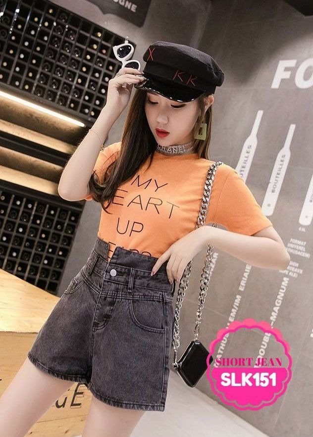 Quần Short Jean Nữ Lưng Cao Thời Trang SLK151
