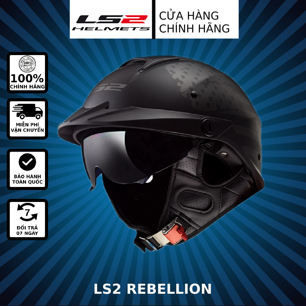 MŨ BẢO HIỂM NỬA ĐẦU LS2 OF590 REBELLION