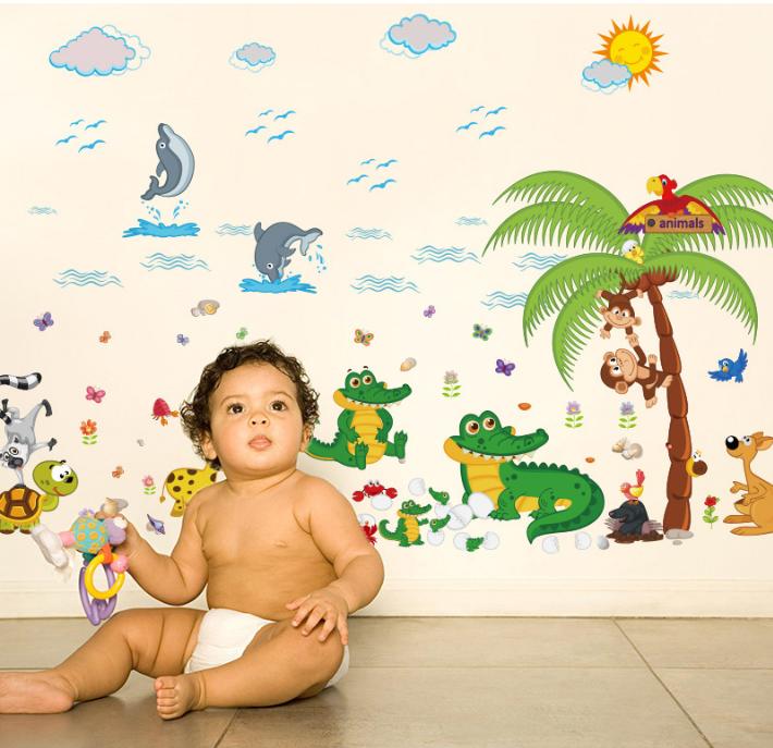 [HCM]Decal trang trí Cá Sấu bãi biển