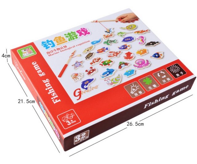 Đồ chơi câu cá bằng gỗ có nam châm 32 con vật