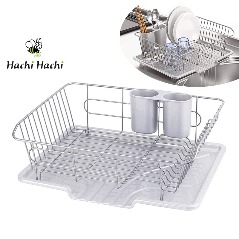 Rổ Pearl Metal úp chén bát - Kèm khay, giá đựng đũa, muỗng (40 x 30.5cm) - Hachi Hachi Japan Shop