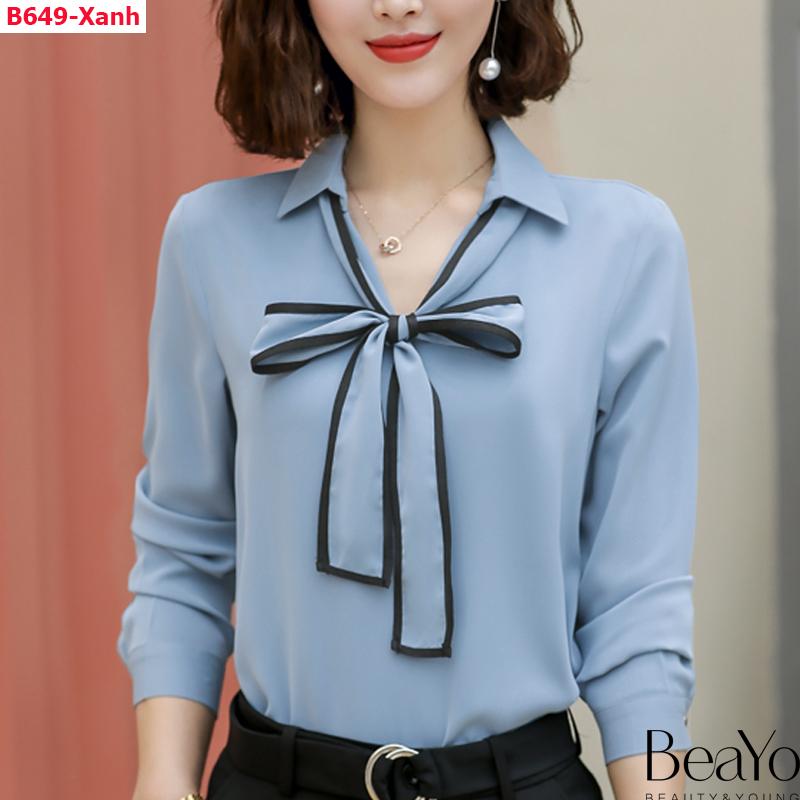 [HCM]B649-ÁO SƠ MI PHỐI NƠ VIỀN XINH XẮN