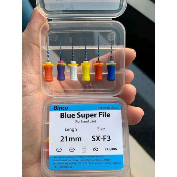 Protaper (file) dẻo BLUE hãng BINCO dành cho tay dùng cho nội nha