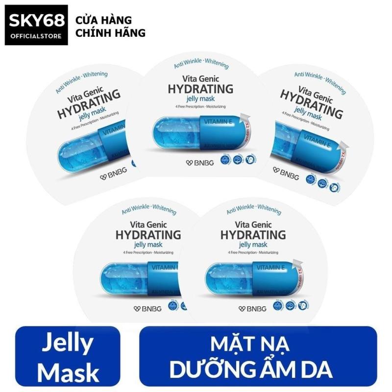 Combo 5 Mặt nạ giấy cấp nước dưỡng ẩm da mềm mượt, căng bóng BNBG Vita Genic Hydrating Jelly Mask (Vitamin E) 30ml x 5 nhập khẩu