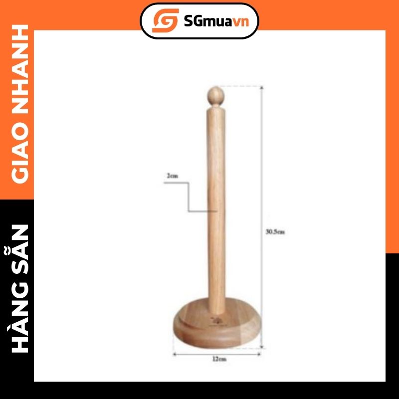 Cọc gỗ cắm cuộn khăn lau bếp tiện dụng