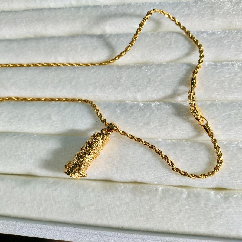 Dây Chuyền Soắn Titan Kèm mặt rồng cuốn trụ Mạ Vàng 18k Đẳng Cấp