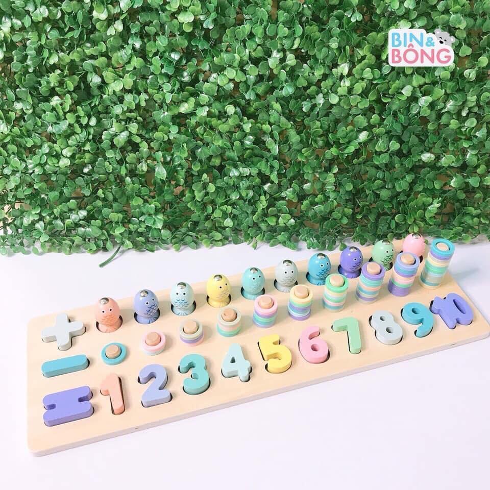BỘ CÂU CÁ GỖ TOÁN HỌC CHO BÉ