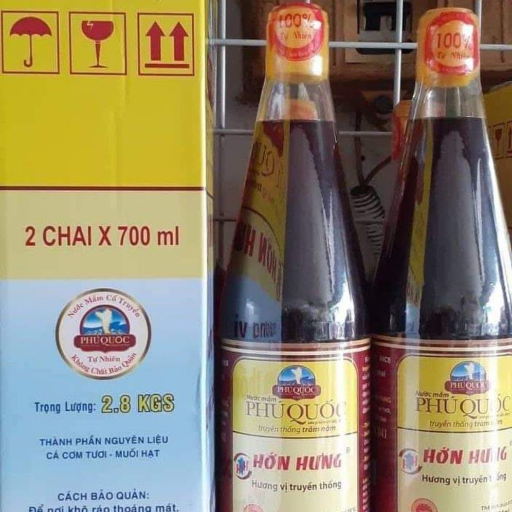 2 chai nước mắm Hớn Hưng Phú Quốc 700ml 40 độ đạm chính hãng