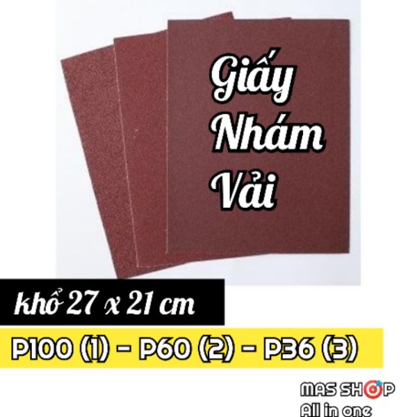 3 Sheets Fabric Sandpaper No. 1 2 3 Grit Level P36 P60 P100 Size 27X21Cm for Sanding Wood, Metal, Walls, Plastic