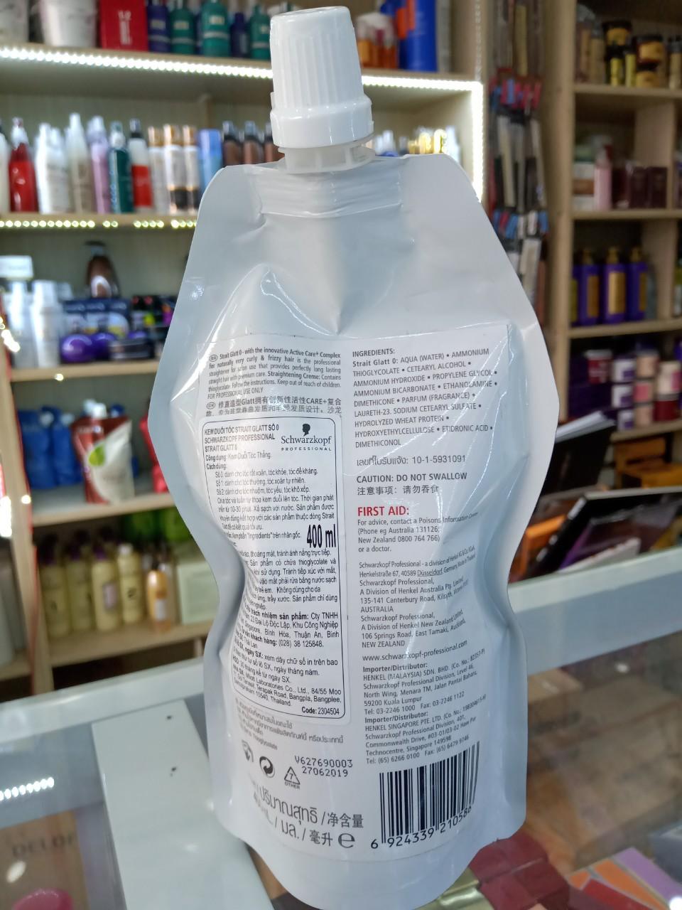 Kem uốn duỗi tóc Schwarzkopf Glatt 400ml số 0 dành cho tóc khỏe)