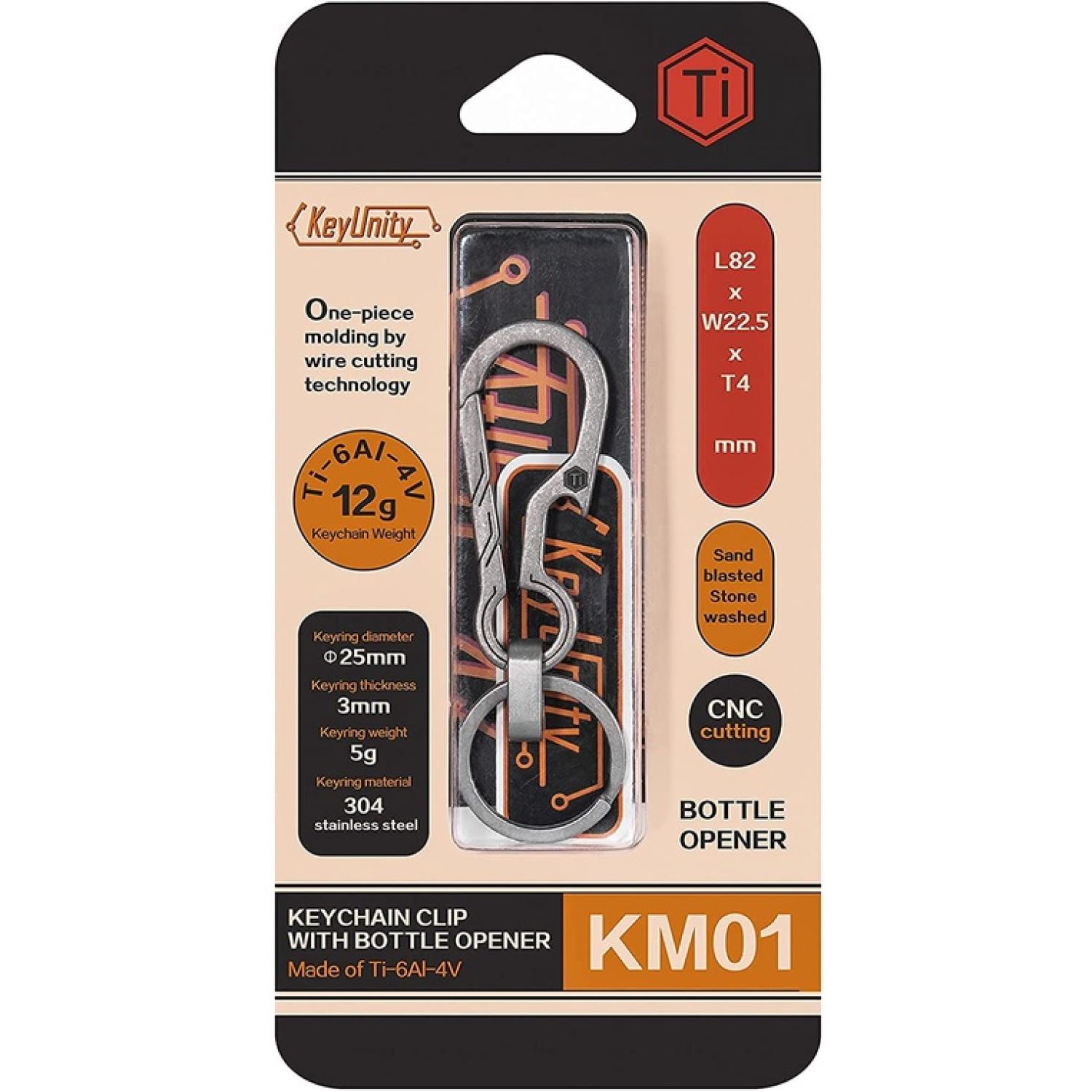 Bộ móc khóa Titan kèm ring KeyUnity KM01