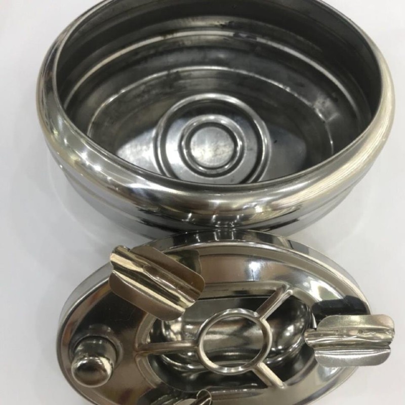 Gạt tàn thuốc nút bấm inox loại lớn cao cấp ( Inox 201 )