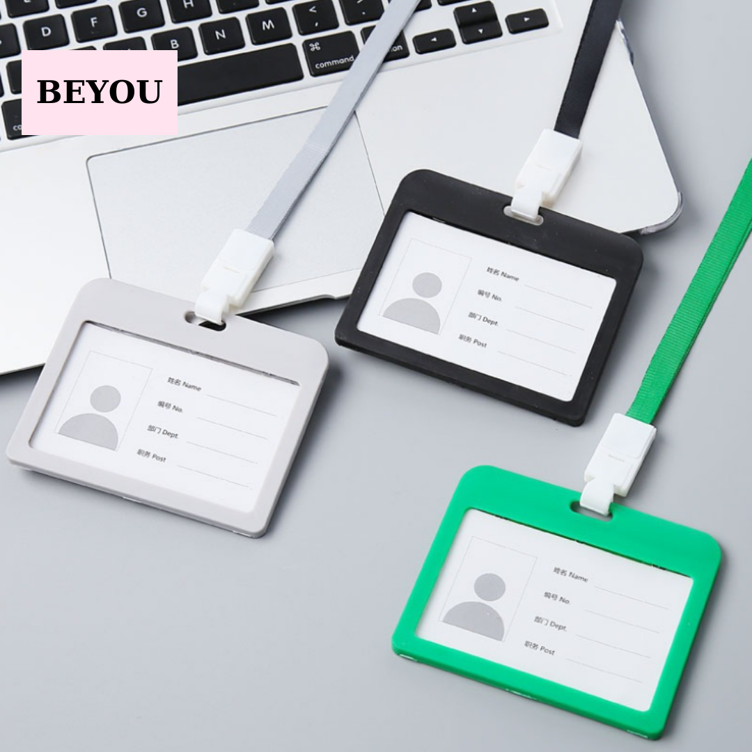 Dây Đeo Thẻ Học Sinh Dây Đeo Thẻ Ngang Cho Nhân Viên Văn Phòng, Combo Dây Đeo + Bao Đựng Thẻ - BEYOU