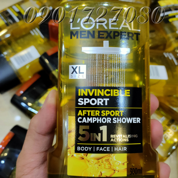 Sữa tắm Loreal Invincible Sport (5in1) - Pháp
