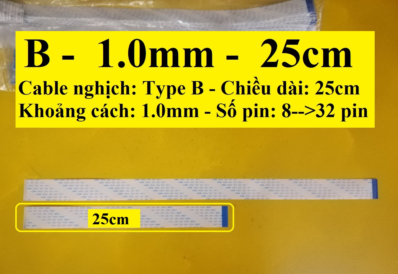 Cable FFC NGHỊCH (Type B) 1.0mm Dài 25cm