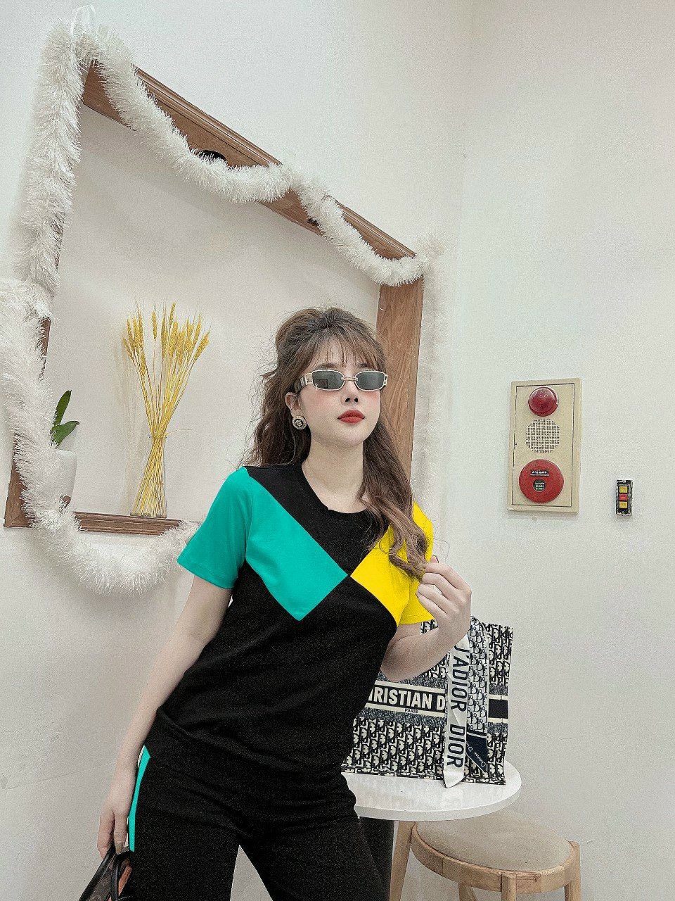 Đồ bộ thun cotton nữ thể thao phối màu thời trang