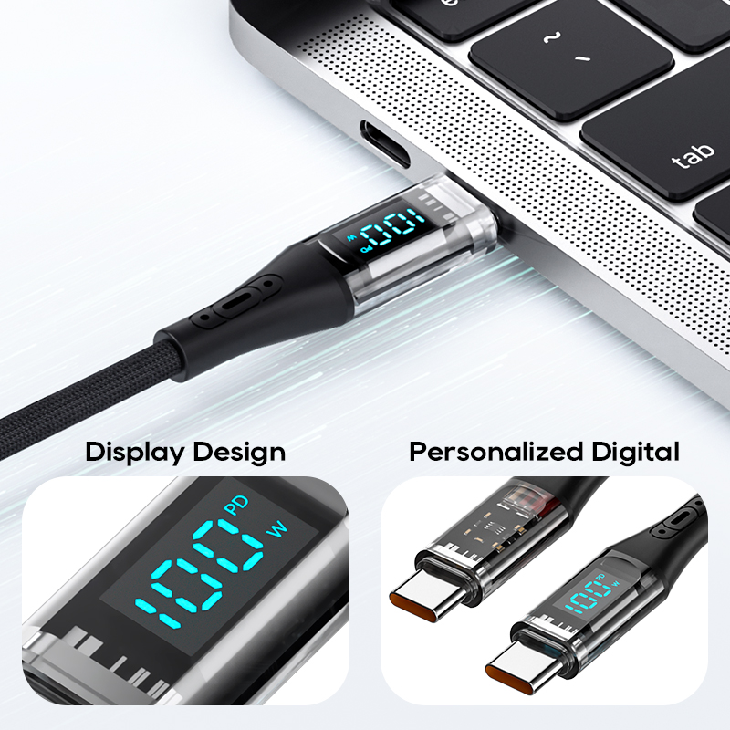 Cáp Sạc Nhanh KUULAA Gem Fast-Charging Data Cable Type-C to Type-C 100W Sạc nhanh Chip thông minh An toàn hơn Dây dữ liệu bền hơn cho iPhone 15 Samsung Xiaomi Huawei