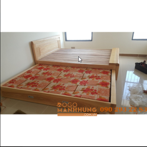 Giường tầng kéo gỗ sồi tiết kiệm không gian MS A55 nhiều kích thước