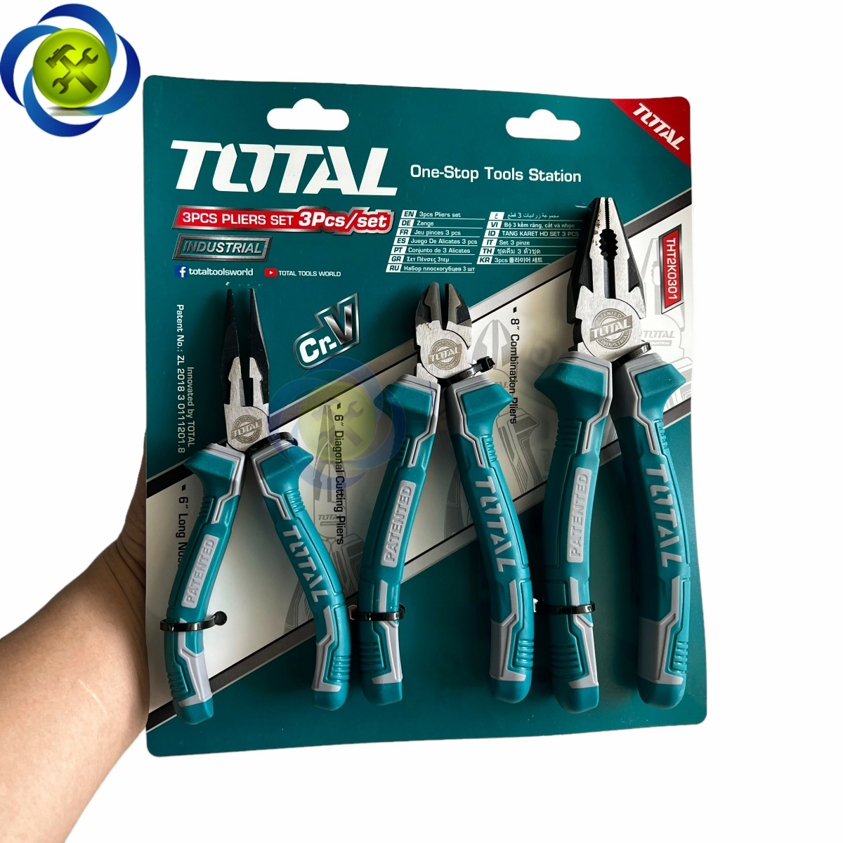Bộ kìm 3 chi tiết Total THT1K0311 (kìm điện, kìm cắt và kìm nhọn)