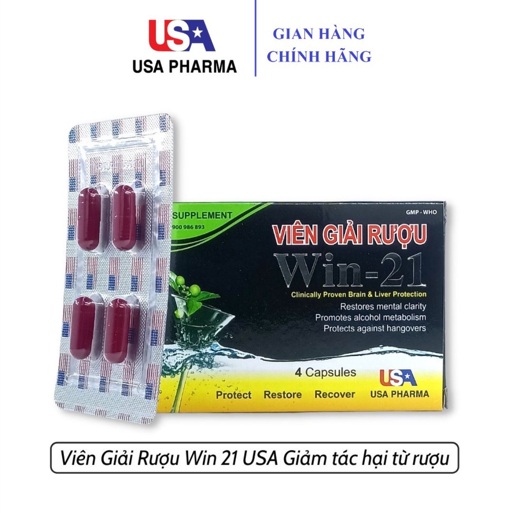 Viên giải rượu WIN21 Giải độc gan chống lại tác hại rượu bia hiệu quả nhanh chóng