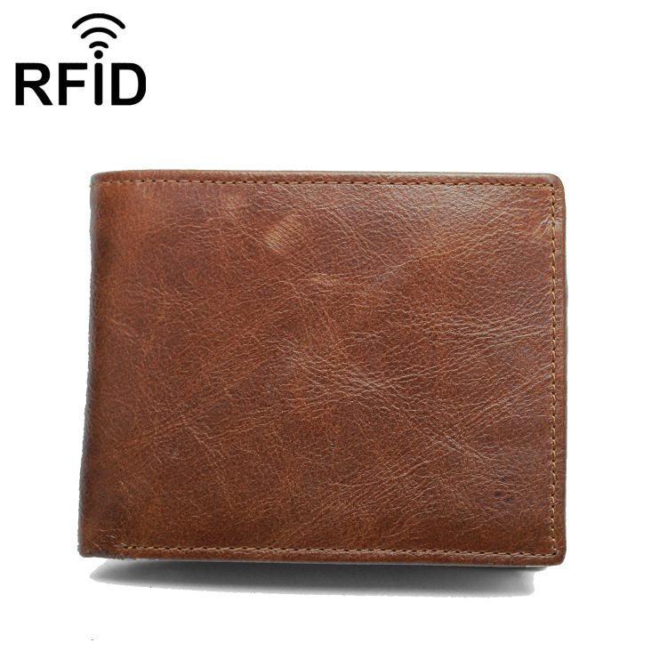 Ví nam ngang da bò thật BHLD151 Chống RFID