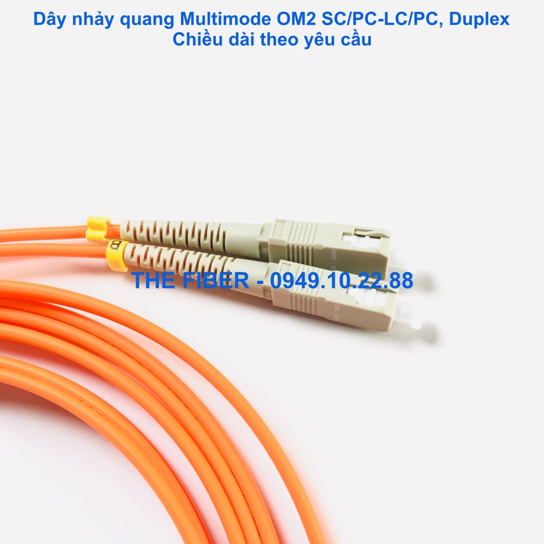 Dây nhảy quang Multimode OM2 SC/PC-LC/PC phi 3.0mm, Duplex - Chiều dài theo yêu cầu