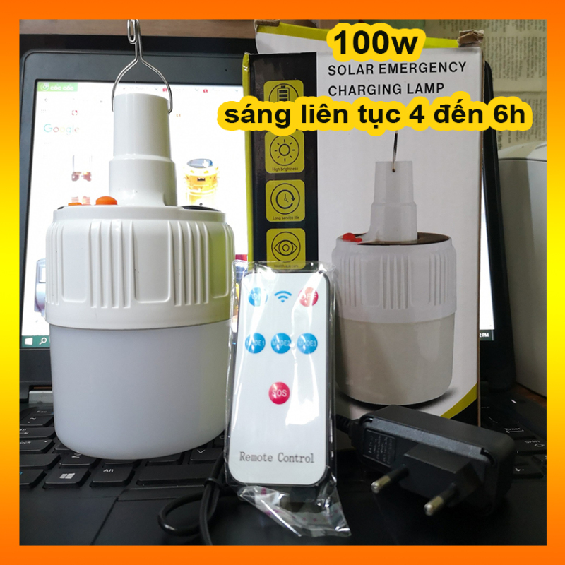 Combo 2 Bóng Đèn tích điện năng lượng mặt trời + Điều khiển từ xa + Sạc điện +5 chế độ sáng-COMBO 2 BÓNG GIÁ 170K