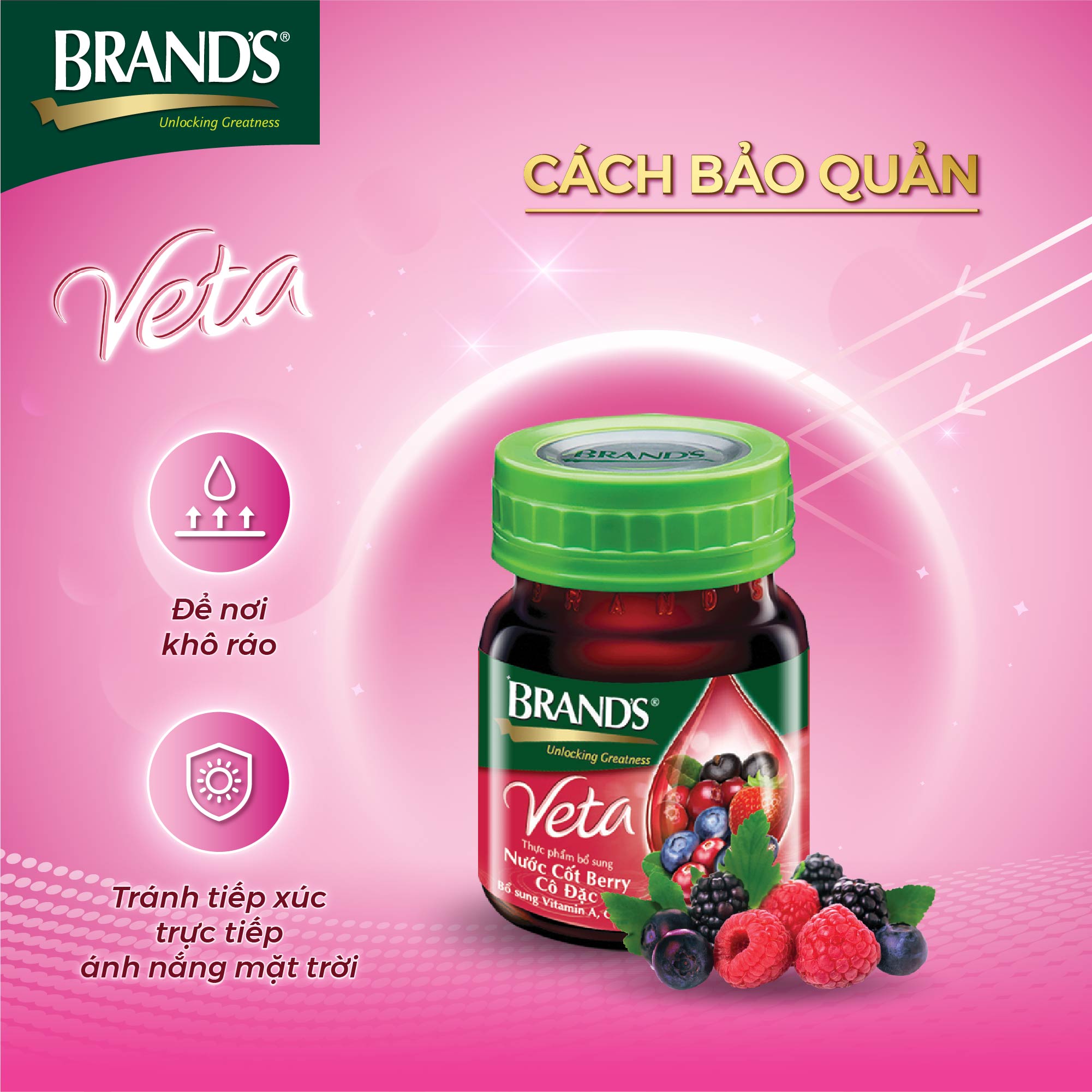 Combo 4 Hộp 6 Chai Nước Cốt Berry BRAND'S Veta (42ml/chai)
