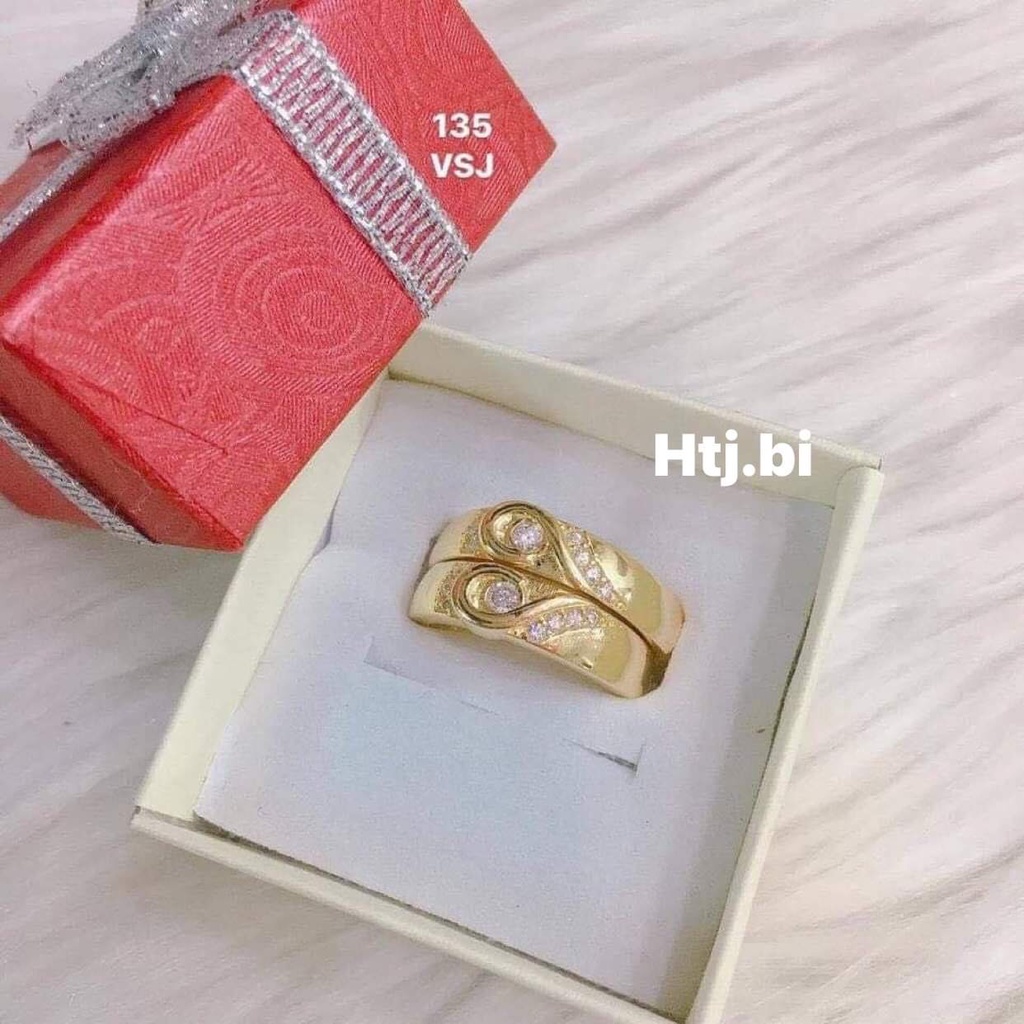 Nhẫn đôi nhẫn cưới hình trái tim mạ vàng cực xịnh htj