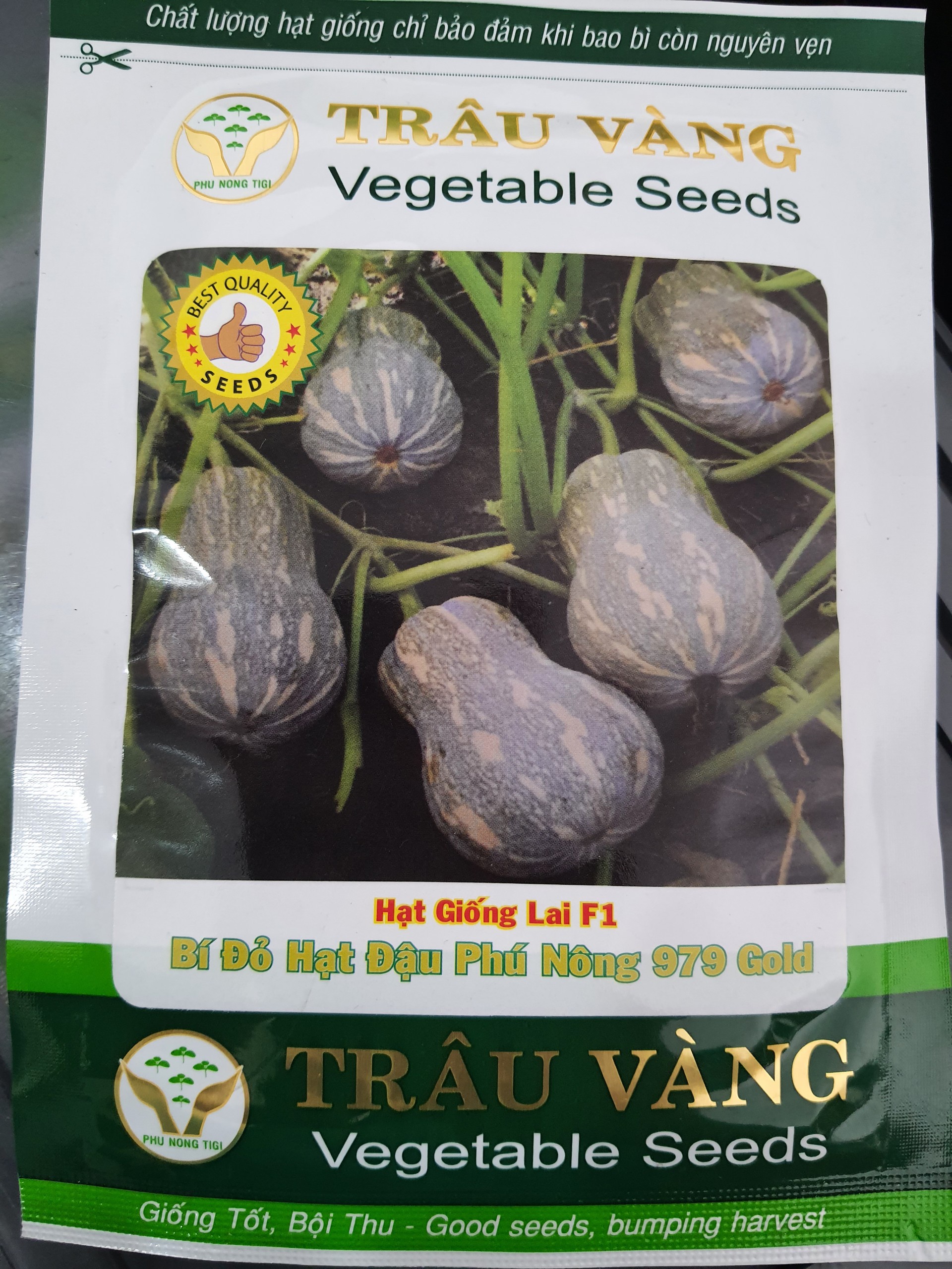 Hạt giống bí hạt đậu phú nông 979 gold
