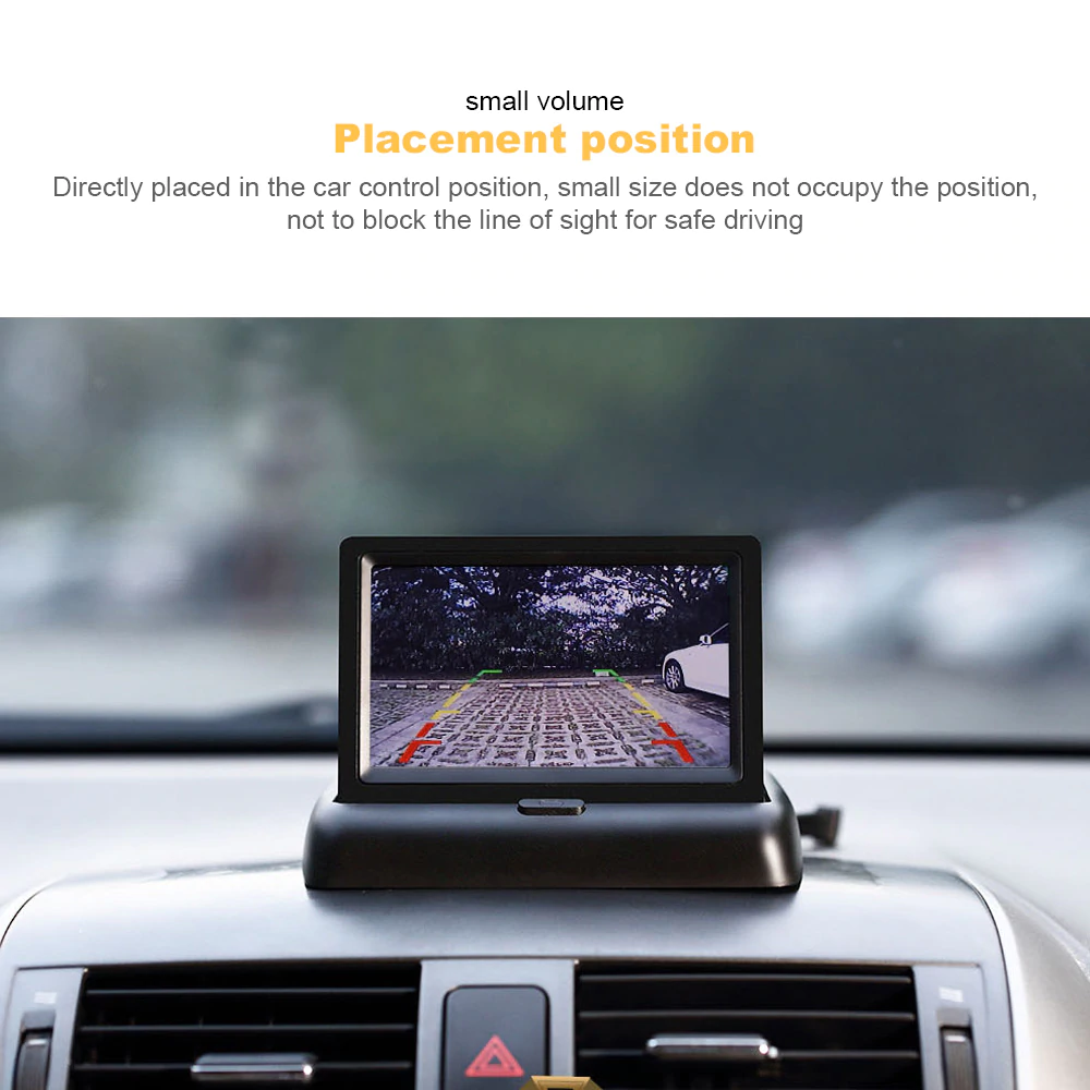Màn hình hiển thị camera trước sau, cạp lề lùi màn gập lcd 4.3 inh để trên taplo tiện ích