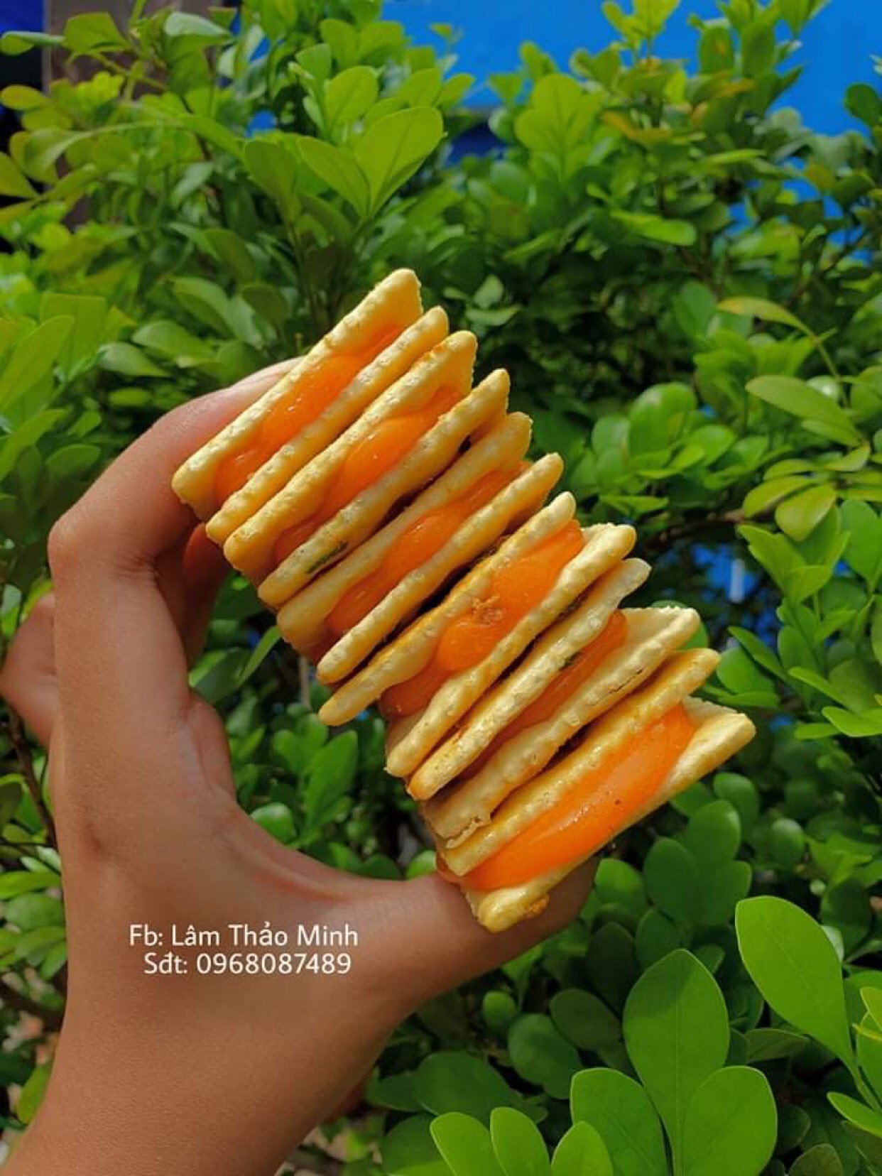 Bánh quy hành kẹp phô mai Handmade