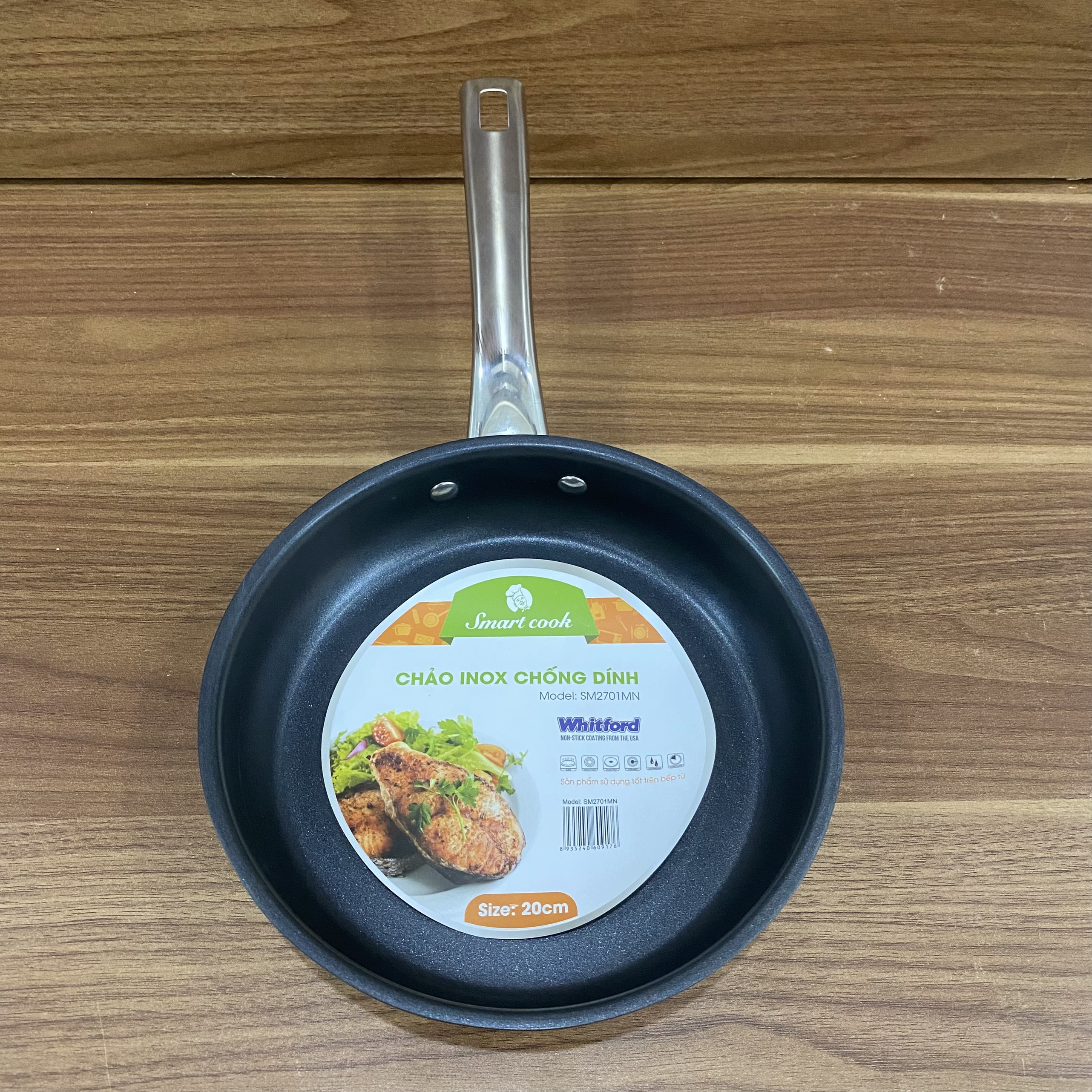 Chảo INOX chống dính Smartcook (SM2701MN size 20cm, SM2702MN 24cm)