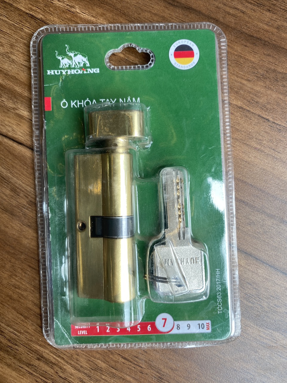 Lõi khoá cửa tay gạt Huy Hoàng Con Voi, ruột khoá tay gạt thay thế 7cm chìa vi tính