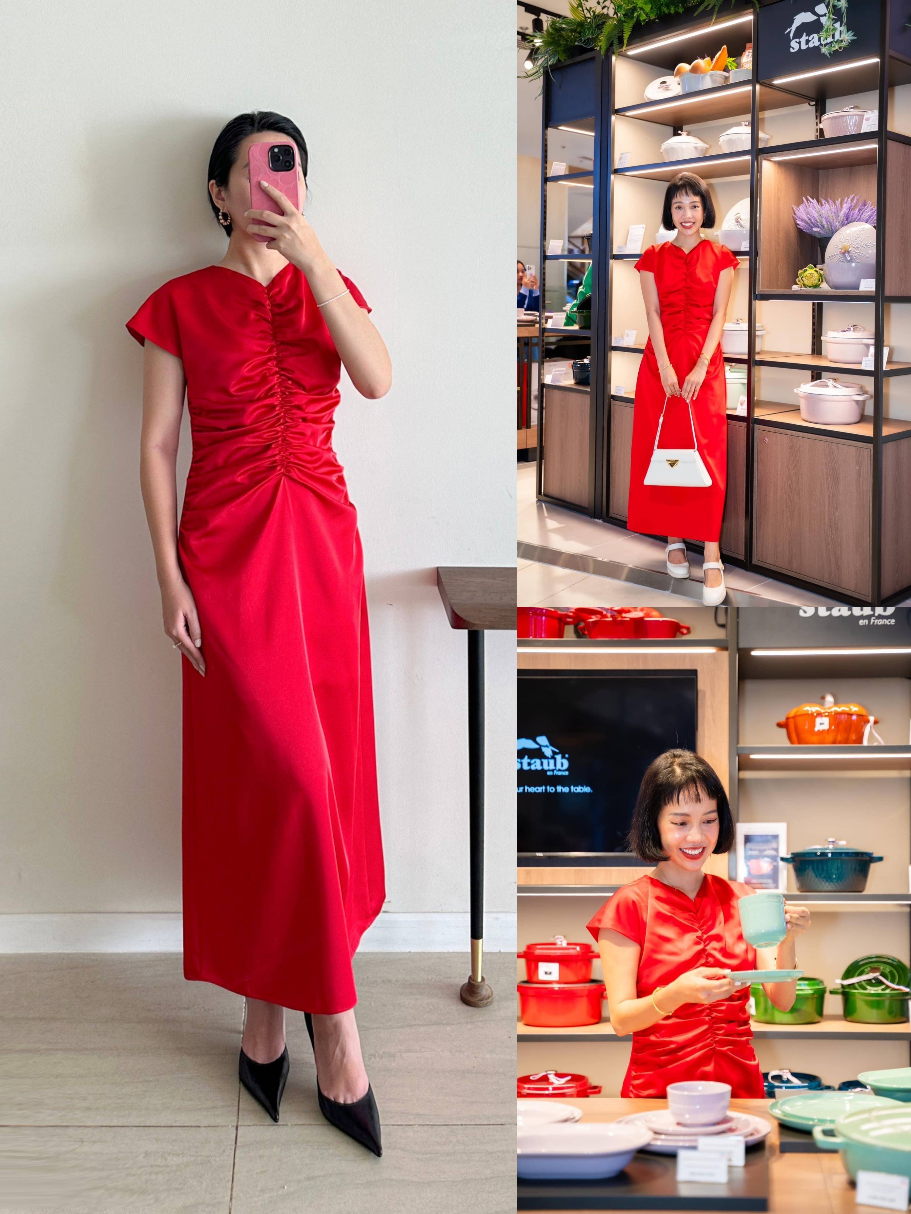 Đầm lụa midi Mauve Jane dress