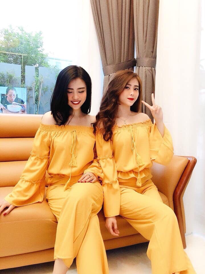 Sét bộ trễ vai tay lửng xòe rộng quần ống rộng thời trang TTSA0033