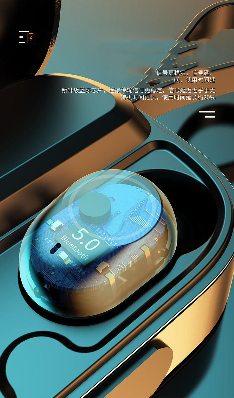 Tai nghe TWS Bluetooth 5.0 màn hình kỹ thuật số gương K2. Tai nghe cảm ứng, âm trầm mạnh mẽ. Tai nghe không dây thể thao, công nghệ giảm tiếng ồn thông minh, dung lượng pin lớn, chơi game không trễ