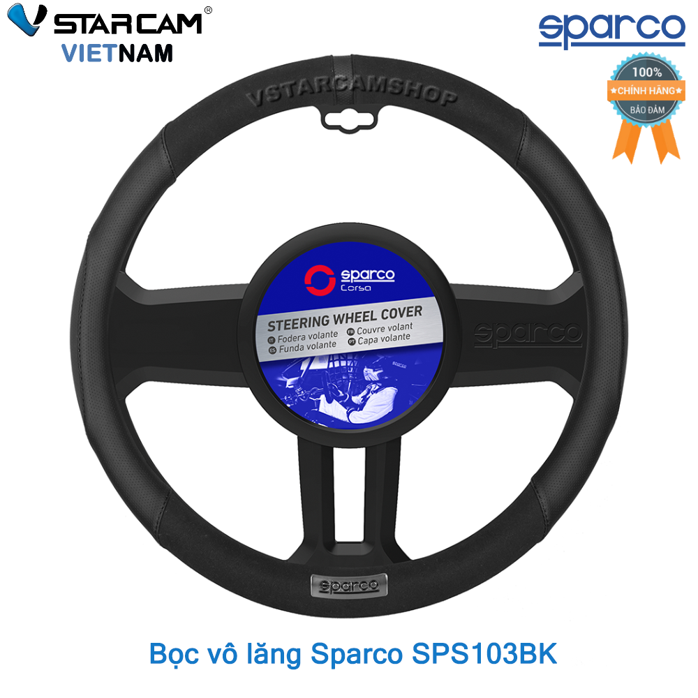Bọc vô lăng cao cấp chính hãng Sparco SPS103BK