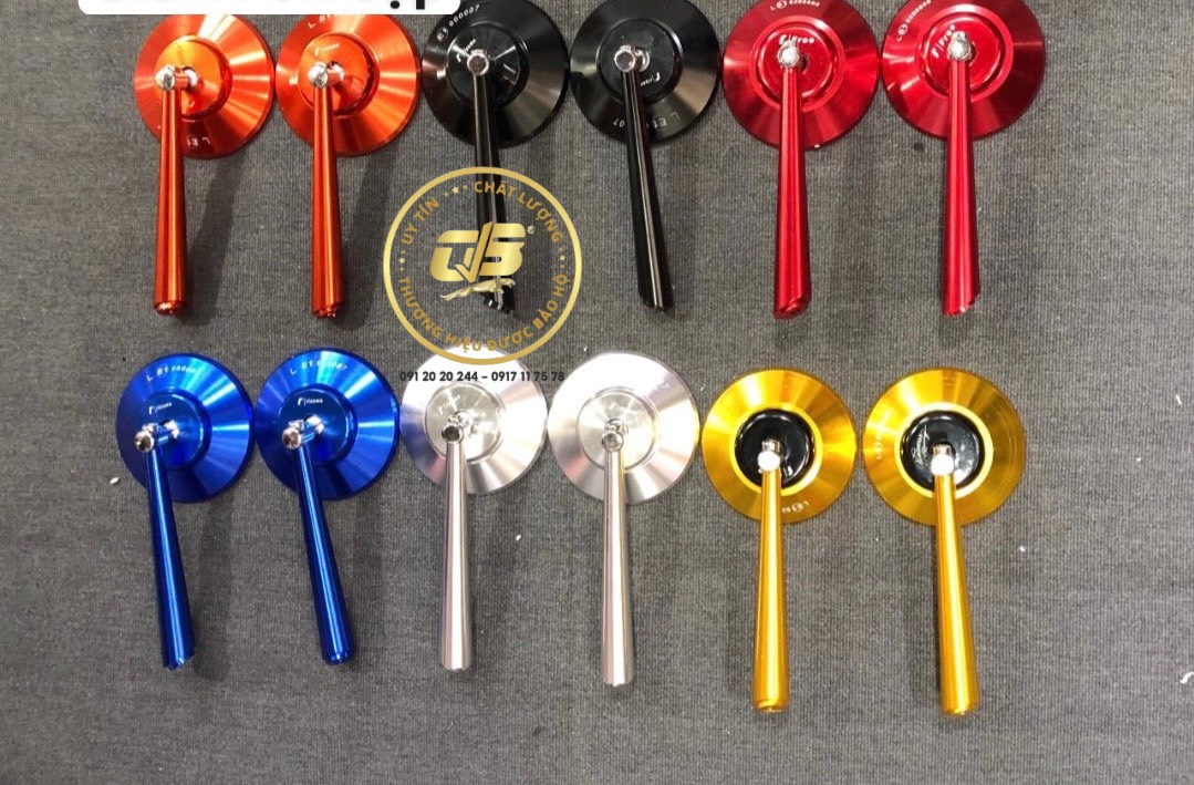 Cặp Kính Chiếu Hậu Bên Trái Phải kiểu Tròn Nhôm CNC Rizoma Cao Cấp nhiều màu