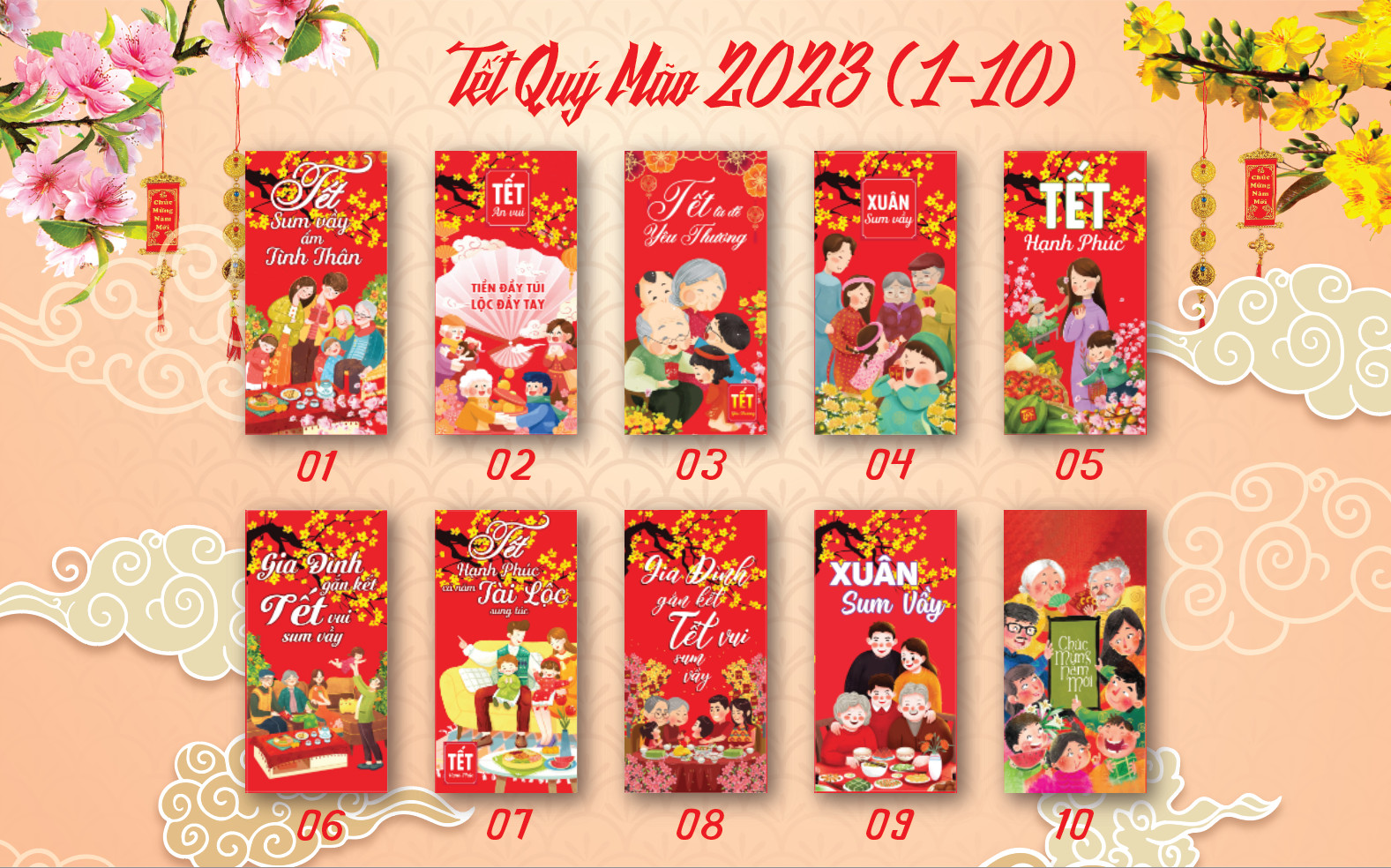 Combo 20 chiếc lì xì HOT nhất năm 2023