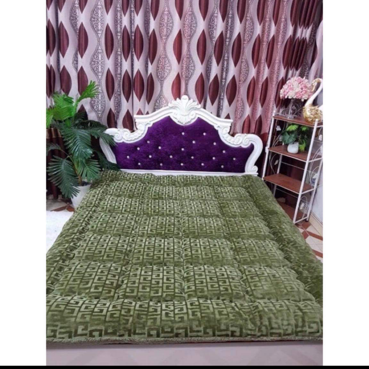 [TẶNG ĐÈN NGỦ CẢM ỨNG ] Chăn Lông Cừu Đại Hàn Dập Vân Chữ Vạn 2mx2m2 -Đại Hàn Siêu Ấm