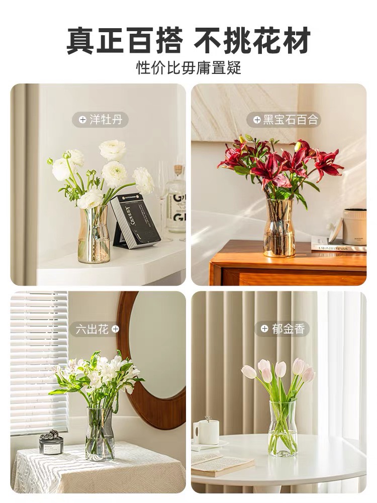 (giá dùng thử) Lọ hoa thủy tinh Daisy - Phong Cách Bắc Âu đơn giản
