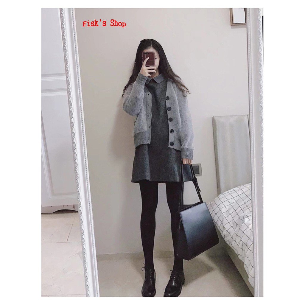 Váy dạ cổ gập dáng chữ A